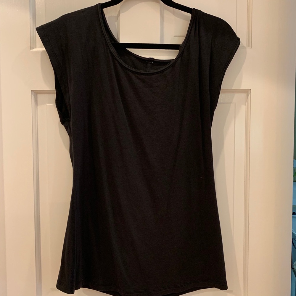 Lululemon black short sleeve off shoulder shirt